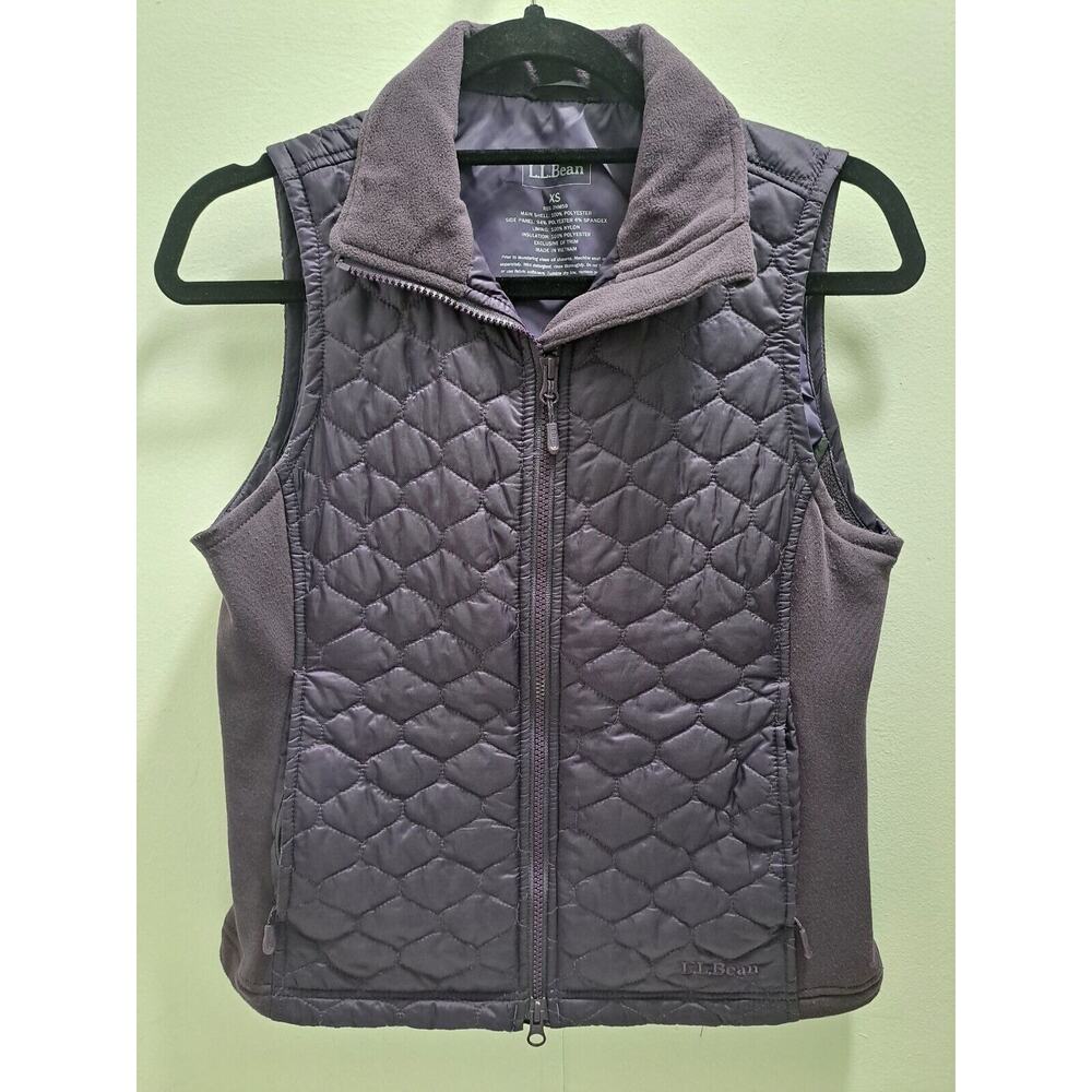 Ll Bean Sweater Vest Womens XS Purple Quilted Sleeveless Outdoors Casual